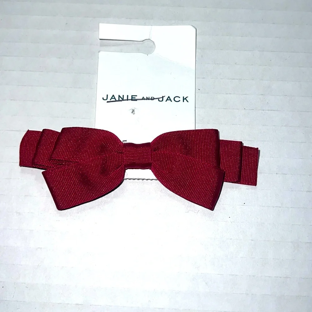 Janie and Jack Cranberry Bow Barrette - NWT -